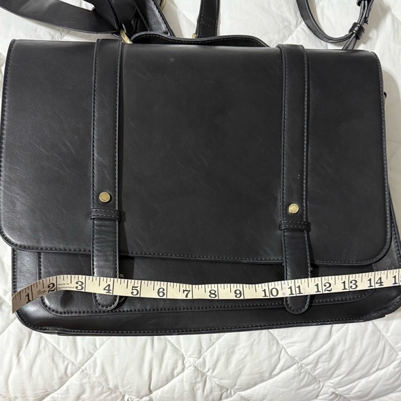 ECOSUSI Convertibl work bag / backpack / laptop bag. Black leather. - Picture 6 of 11